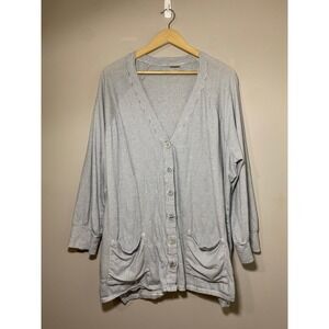GOOD HART Cardigan Womens MEDIUM Neutral Striped‎ Long Sleeve Sweater Pockets